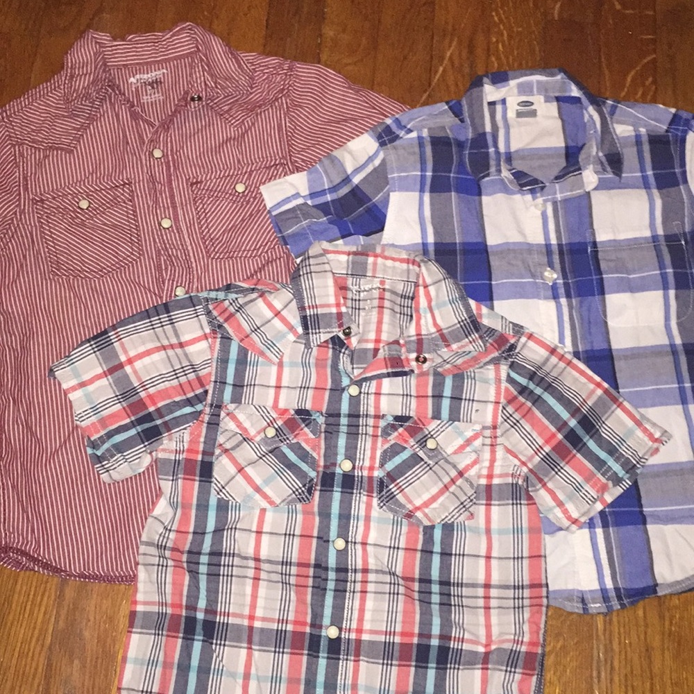 Boys plaid/ stripe shirt lot